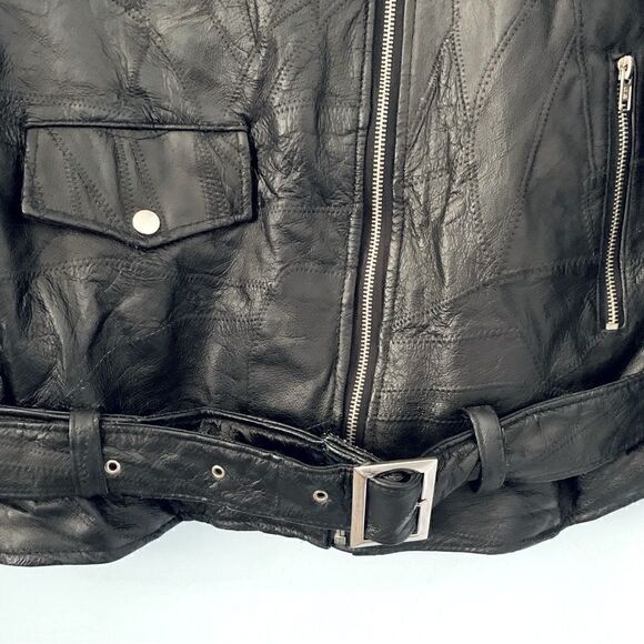 Vintage
Black Leather Patched God Bless America Motorcycle Jacket Size Medium - Picture 4 of 16
